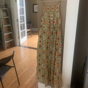 Patchwork printed maxi dress